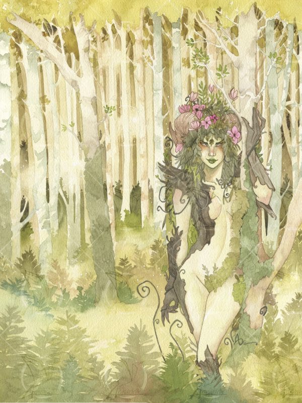 La forêt enchantée - aquarelle originale - Aemarielle