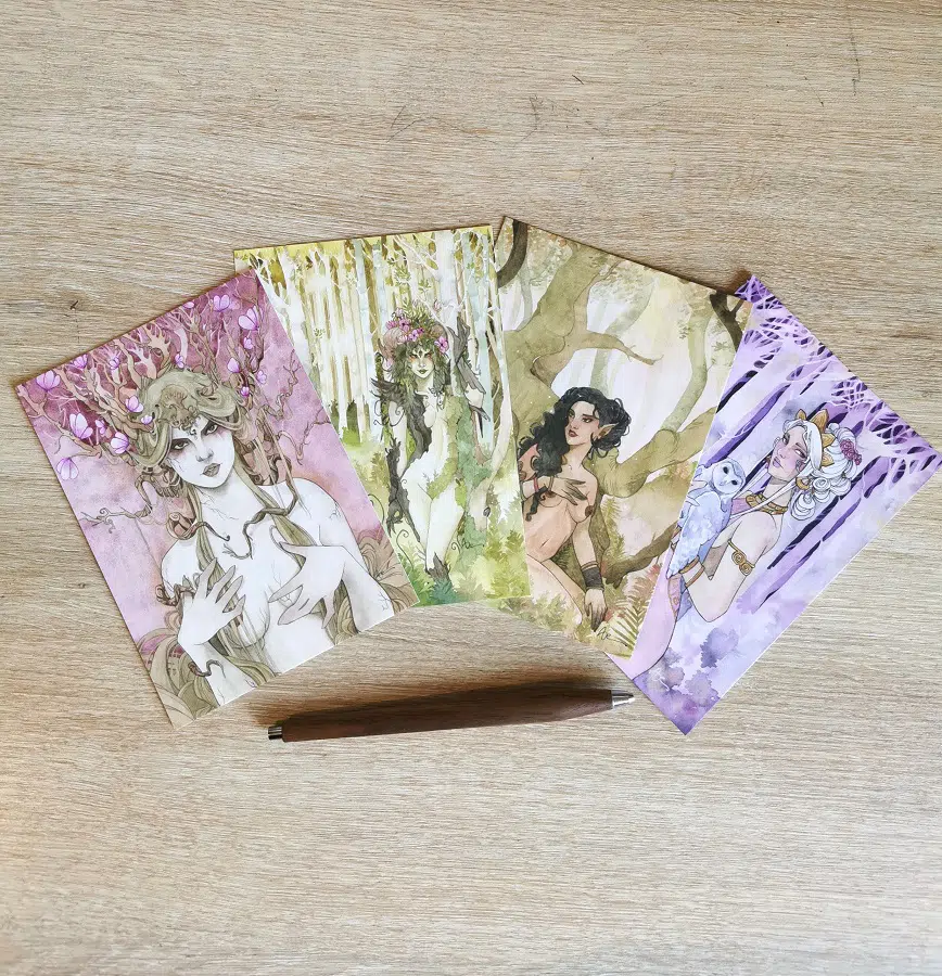 Pack cartes postales A6 - fantasy sylvestre