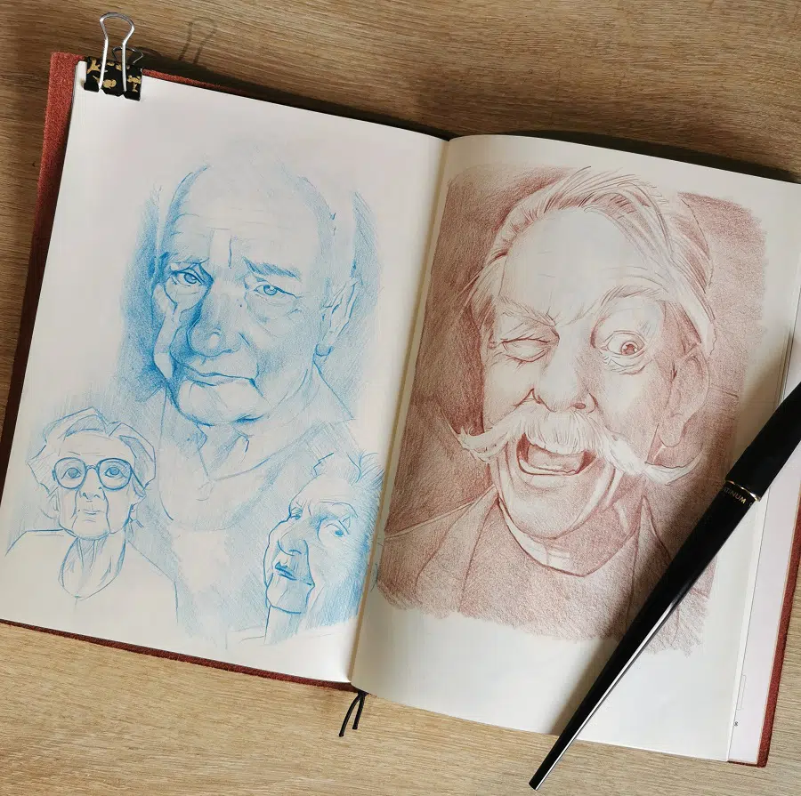 Des portraits dans mon carnet pour progresser en dessin