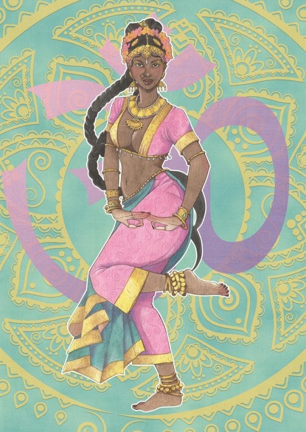 La danseuse indienne - carte postale
