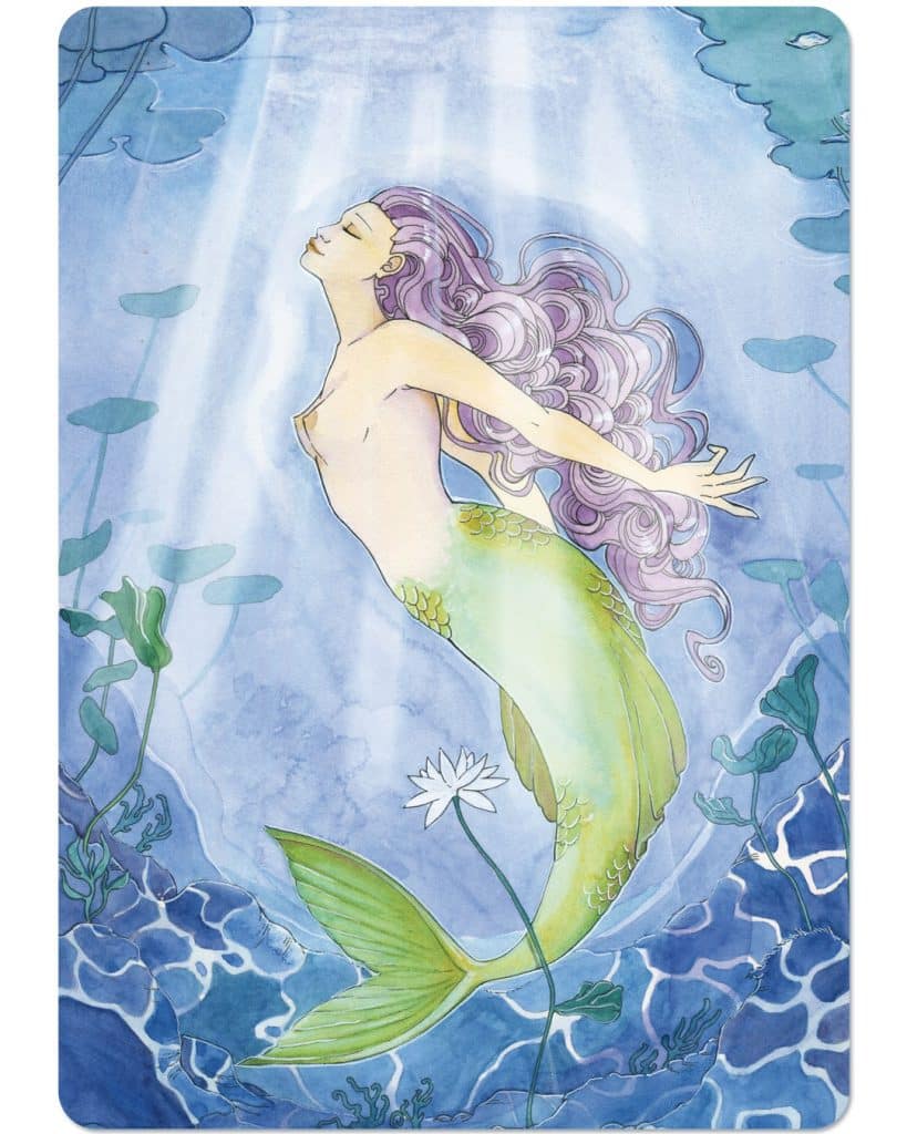 Un sirène dans l'eau pour illustrer un oracle féminin sacré - Aemarielle L'Oracle des Gardiennes Sacrées