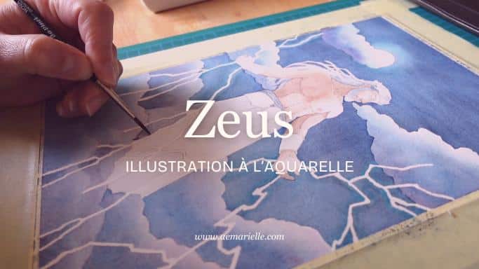 Une illustration de Zeus en cours de peinture