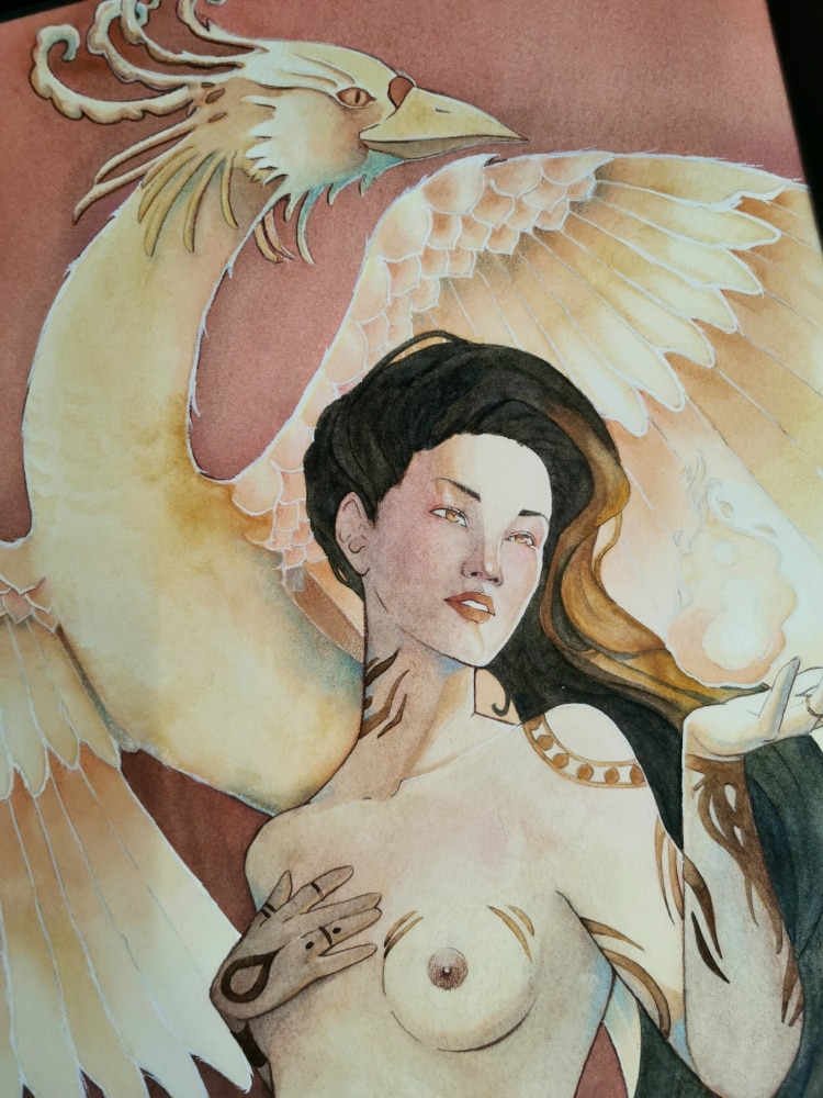 Phénix radieux | Aquarelle originale – Image 4