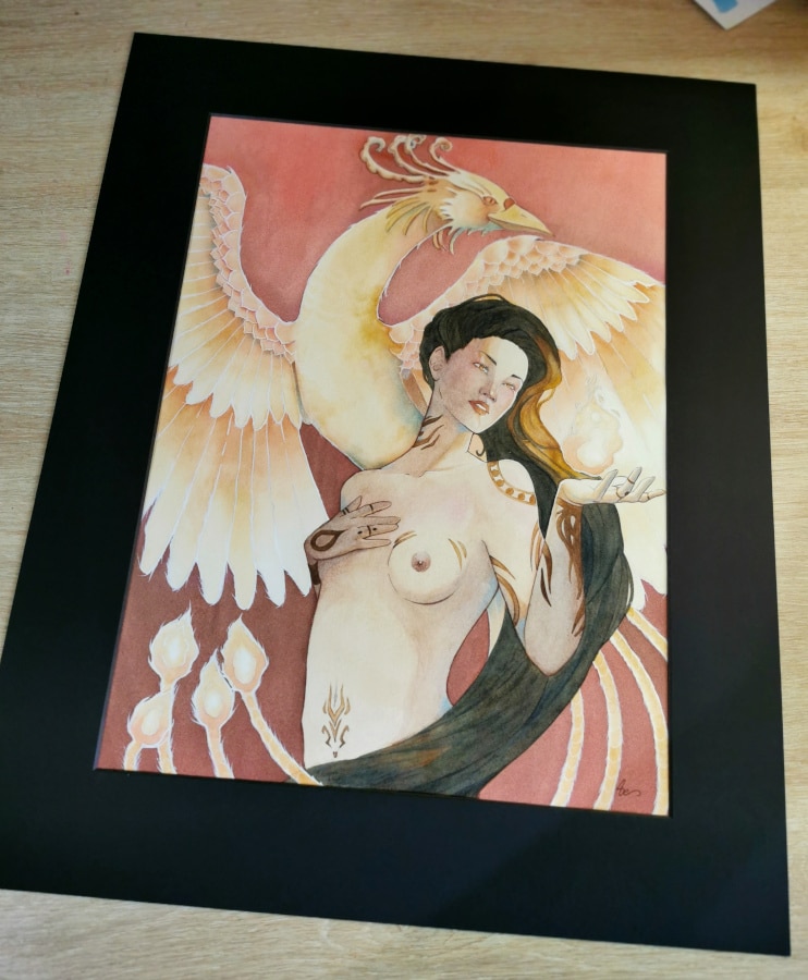 Phénix radieux | Aquarelle originale – Image 3