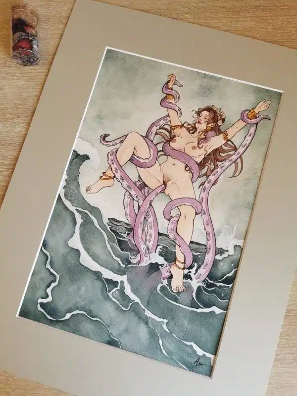 L'offrande - aquarelle originale – Image 3