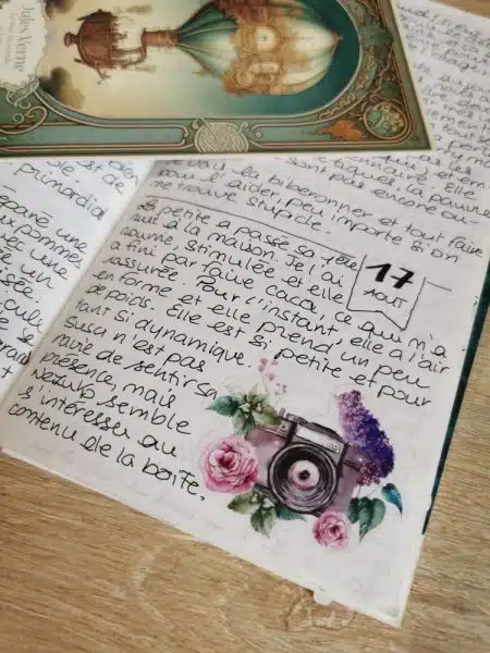 Une page de journal où je parle du caca de mon chaton, oui.