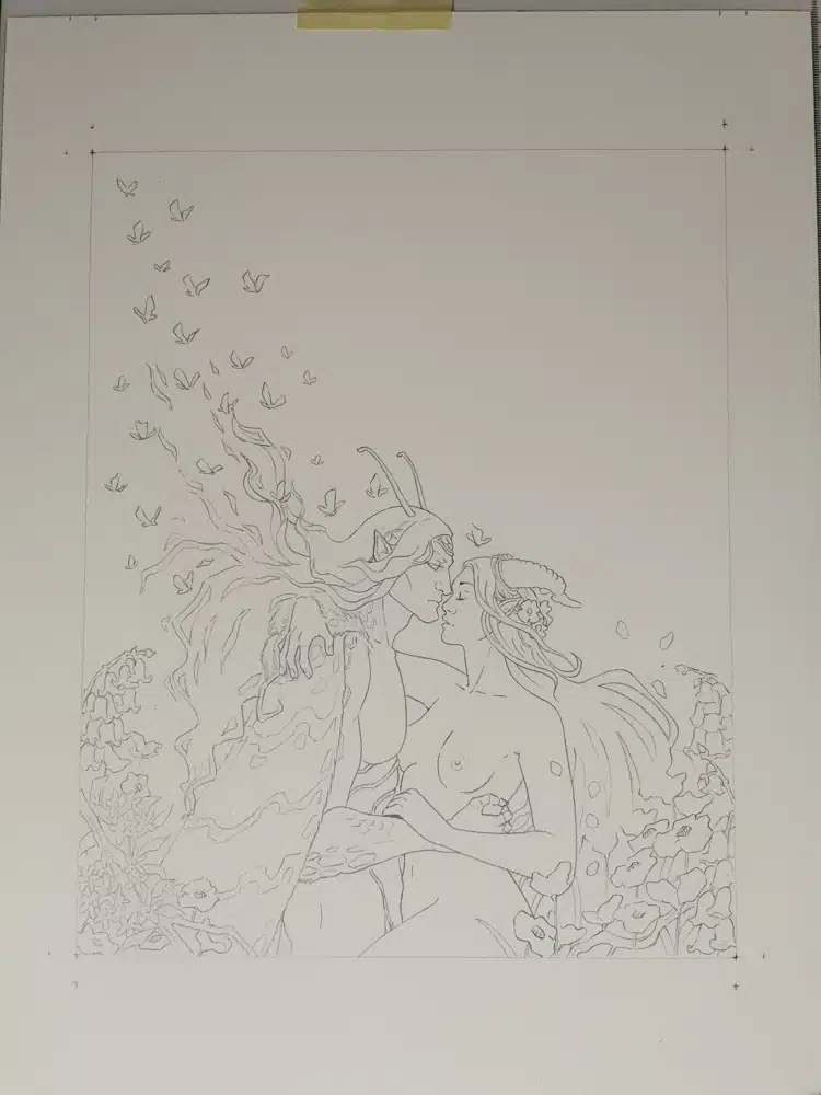 Flora et Sphynx – les premiers dessins de la collection